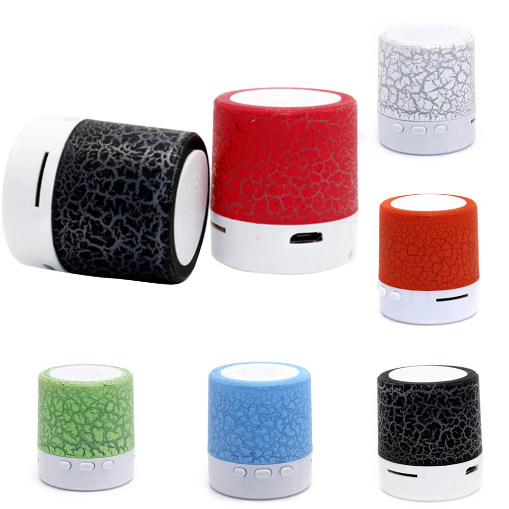 

Portable Speaker Loudspeaker Color Change Mini Wireless LED Light Crack MP3 Support TF Card Audio USB Subwoofer Stereo
