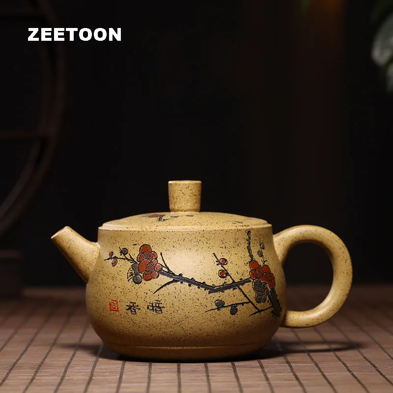 300ml Authentic Yixing Teapot Engraving Plum An Xiang Pot Sesame Duan