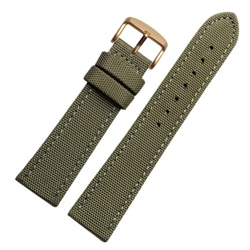 Нейлоновый кожаный ремешок для часов Omega для Rolexwatch Breitling Sport Watchstrap, цветной мужской браслет 18 мм 20 мм 22 мм 24 мм, инструмент - Цвет ремешка: green gold clasp