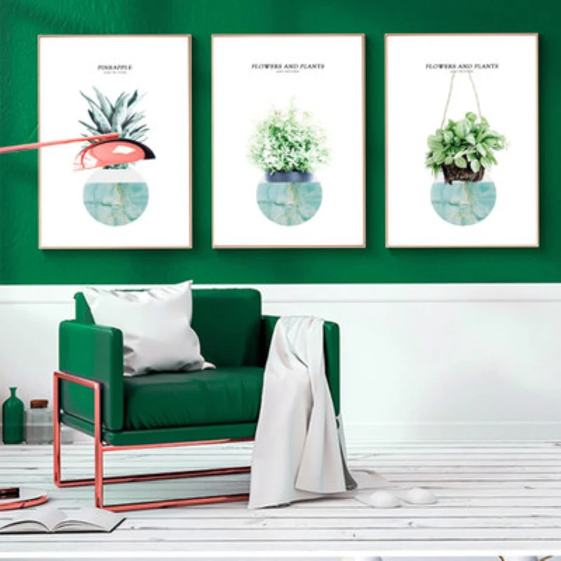 

Hand Painted Tropical Plant Wall Picture Nordic Modern Style Canvas Painting For Children Room Home Decor Poster Pictures