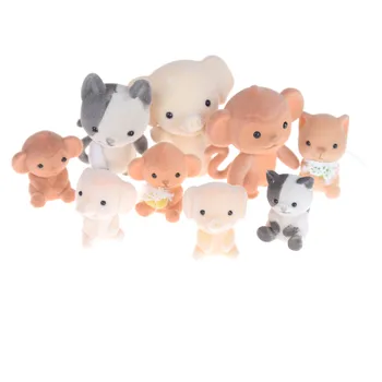 

5pcs Mini Animals Decoration Toys For Girls Exquisite Gifts A Large Family Of Small Wooded Animals Color Random