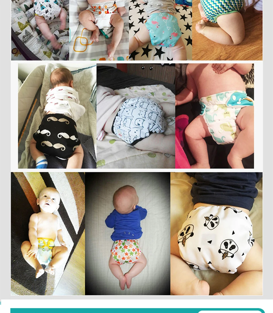 10 шт. Happyflute NewbornDiaperCover, крошечный пеленки, защелки или крюк и петля ткань пеленки крышка красочные переплет