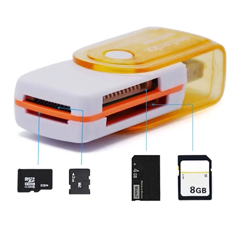 SD/MMC/TF/Micro MS M2 кардридер 4 слота для карт памяти мини все в одном USB 2 0 смарт Pro Duo