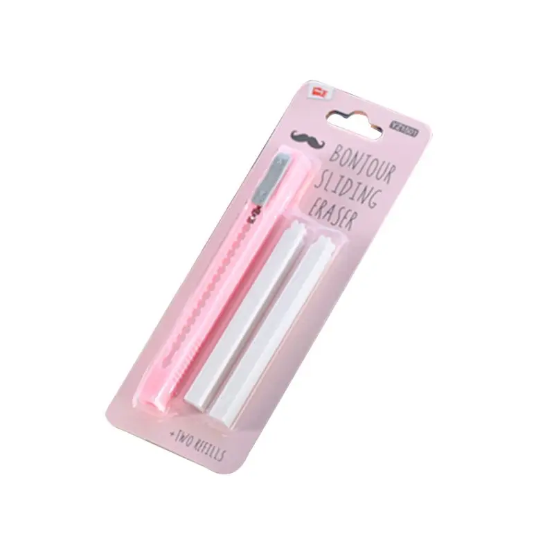 

1 Set Scalable Refills Eraser Knife Shape Rubber Eraser Set Have Two Refills Office School Supplies Pencil Eraser