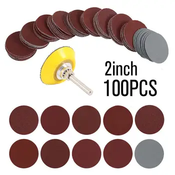 

100Pcs 2'' 50mm Mixed Sander Sanding Discs 60-2000 Grit Pads Hook Loop Sandpaper For Polishing Cleaning Tools High Quality