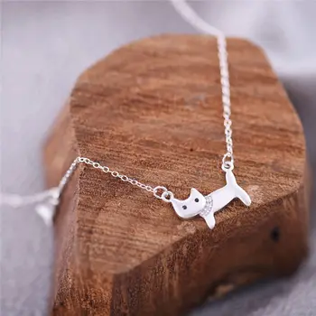 

DIEERLAN Drop Shipping Boho 925 Sterling Silver Cat Choker Necklaces & Pendants Animals Silver Necklaces Jewelry Collar Colar