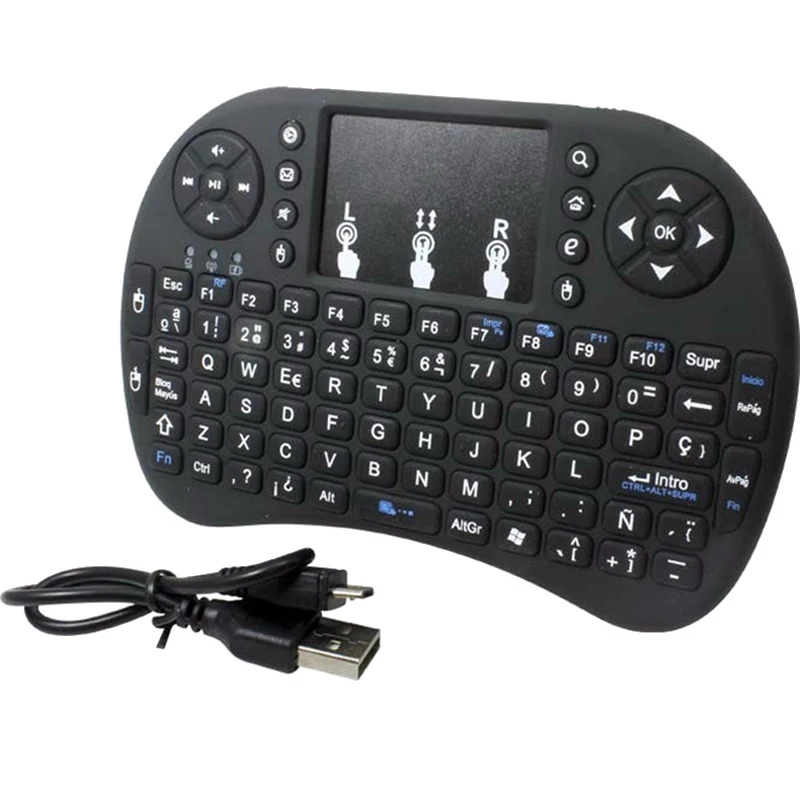2,4 ГГц i8 Мини Беспроводная клавиатура для Android tv Box Smart tv PC Xbox PS3/PS4 с подсветкой Air mouse Touchpad Русский Испанский Английский