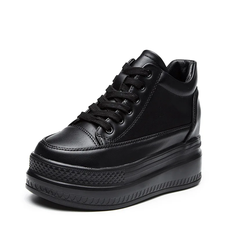 

2019 spring and autumn new Korean version of the 8 cm increase shoes loose cake bottom casual shoes with thick white shoes