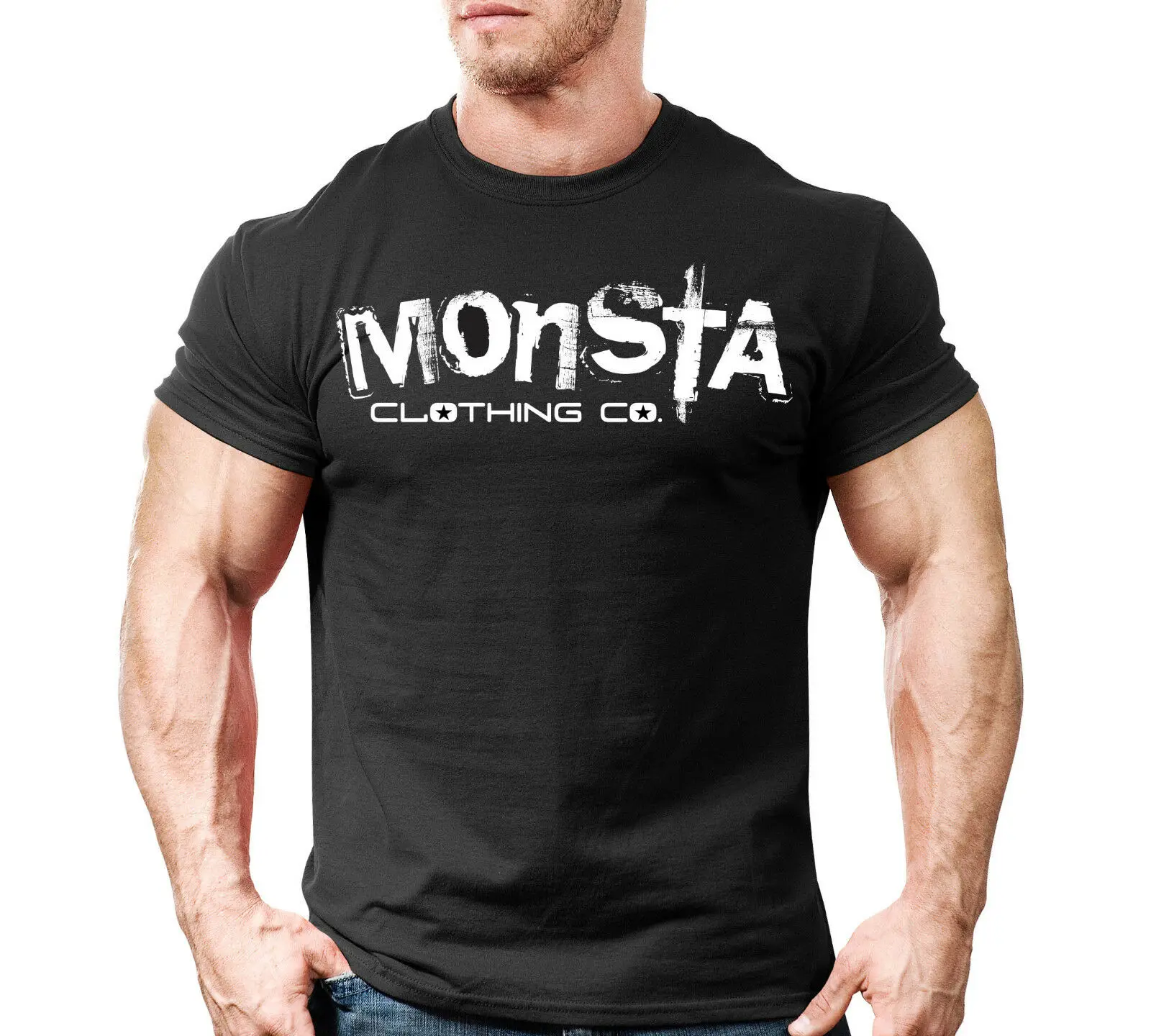 Новая мужская одежда Monsta фитнес-тренажерный зал Футболка-signaty 31 WT/BK Удобная