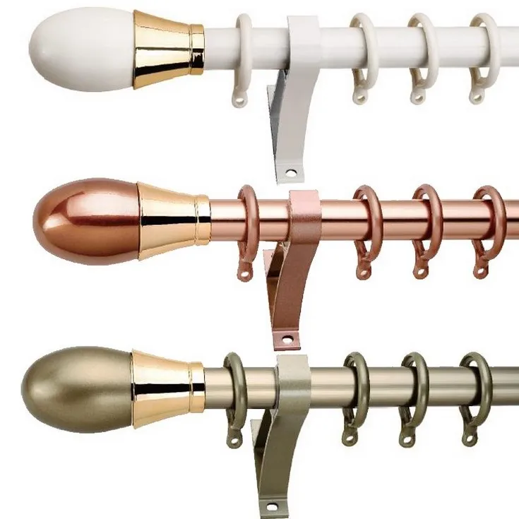 

High quality Customized elegant curtain rod 3 colors decerative curtain pole