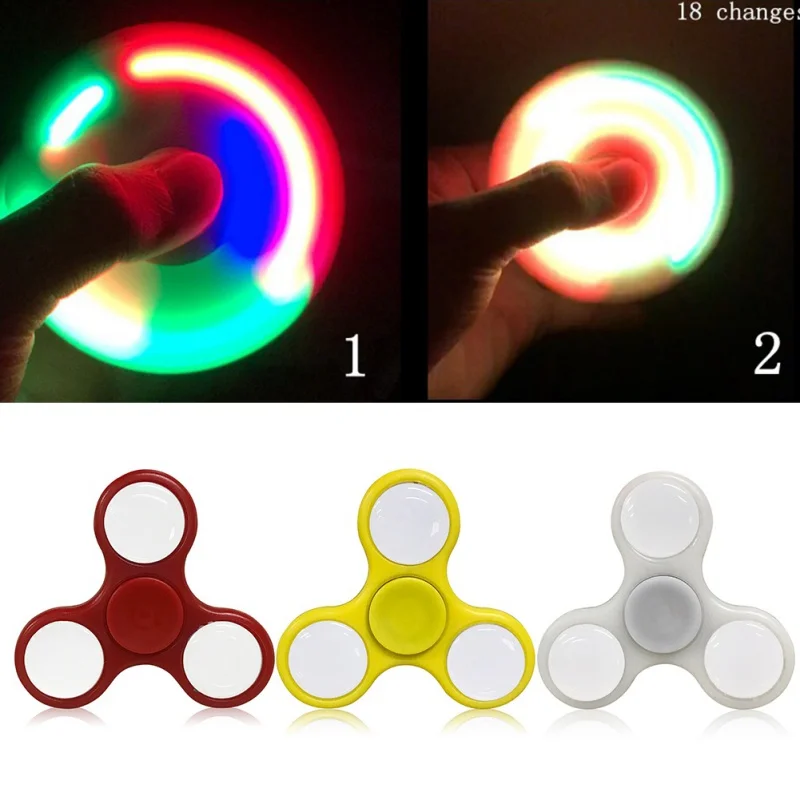 

LED Light Fidget Spinner Finger ABS EDC Hand Spinner Tri For Kids Autism ADHD 5 Styles Anxiety Stress Relief Focus Handspinner