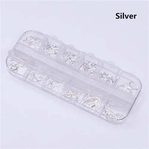 silver 12 листов, смешанный размер, маркиза, кристалл, опал, Стразы для ногтей, набор, плоская задняя сторона, блестящие золотые драгоценные камни, блестящее стекло, 3D украшение для ногтей - Цвет: silver