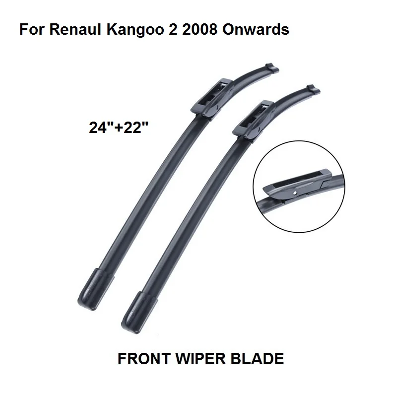 Windscreen Wiper For Renault Kangoo II 2008 onwards 24"+22" Car