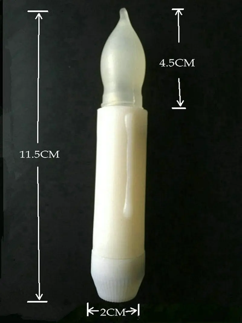 4," батарейный воск окунутый СИД тонкая свеча беспламенная, бежевый телайт Свеча лампа церковная Рождественская свадьба party-11.5cm(H
