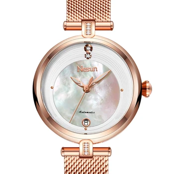 

Switzerland Luxury Brand Nesun Women Watch Japan Original Auto Mechanical Watches Waterproof Nice Steel Band Lady clock N9066-2