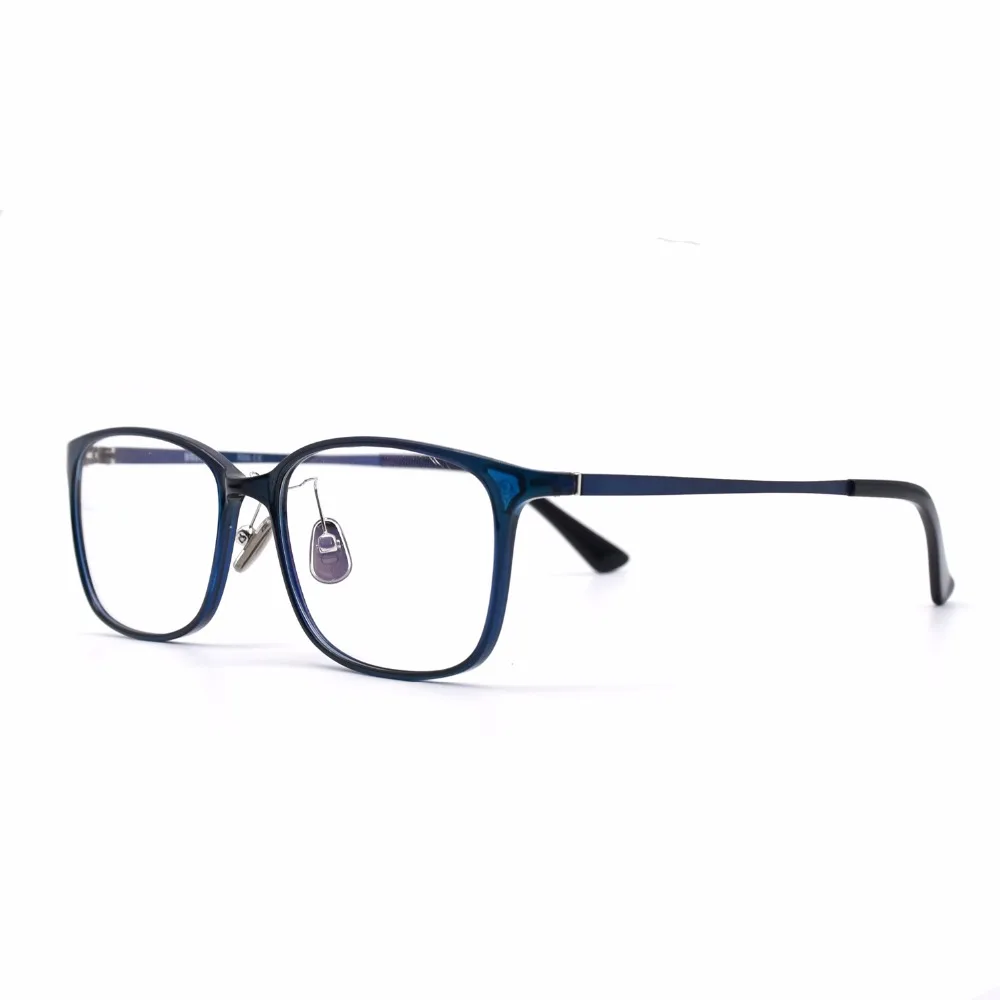 HKUCO Casual Horned Rim Rectangular Blue Frame Clear Lens Eye Glasses