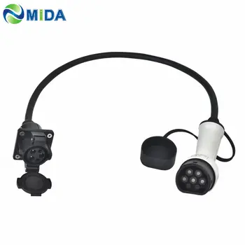 

32Amp Single Phase IEC 62196 Type 2 Female Connector to Type 1 Socket EV Charging Cable EV Adaptor Connector Car EV Charger