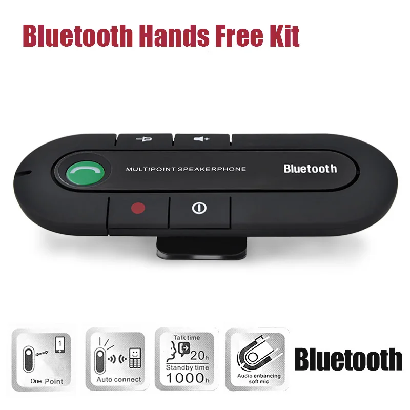 font b 2018 b font Speakerphone Wireless Bluetooth Handsfree car speaker bluetooth Car Kit MP3
