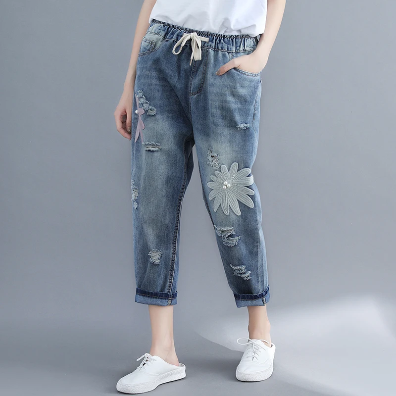 Дешевая новинка осень зима горячая распродажа женские модные повседневные джинсовые брюки MC134