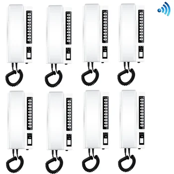 

ZHUDELE New Arrival Intercom System 2.4Ghz Wireless Intercom Audio Door Phone Kits,8-Way Interphones, Can Support Max 99-way