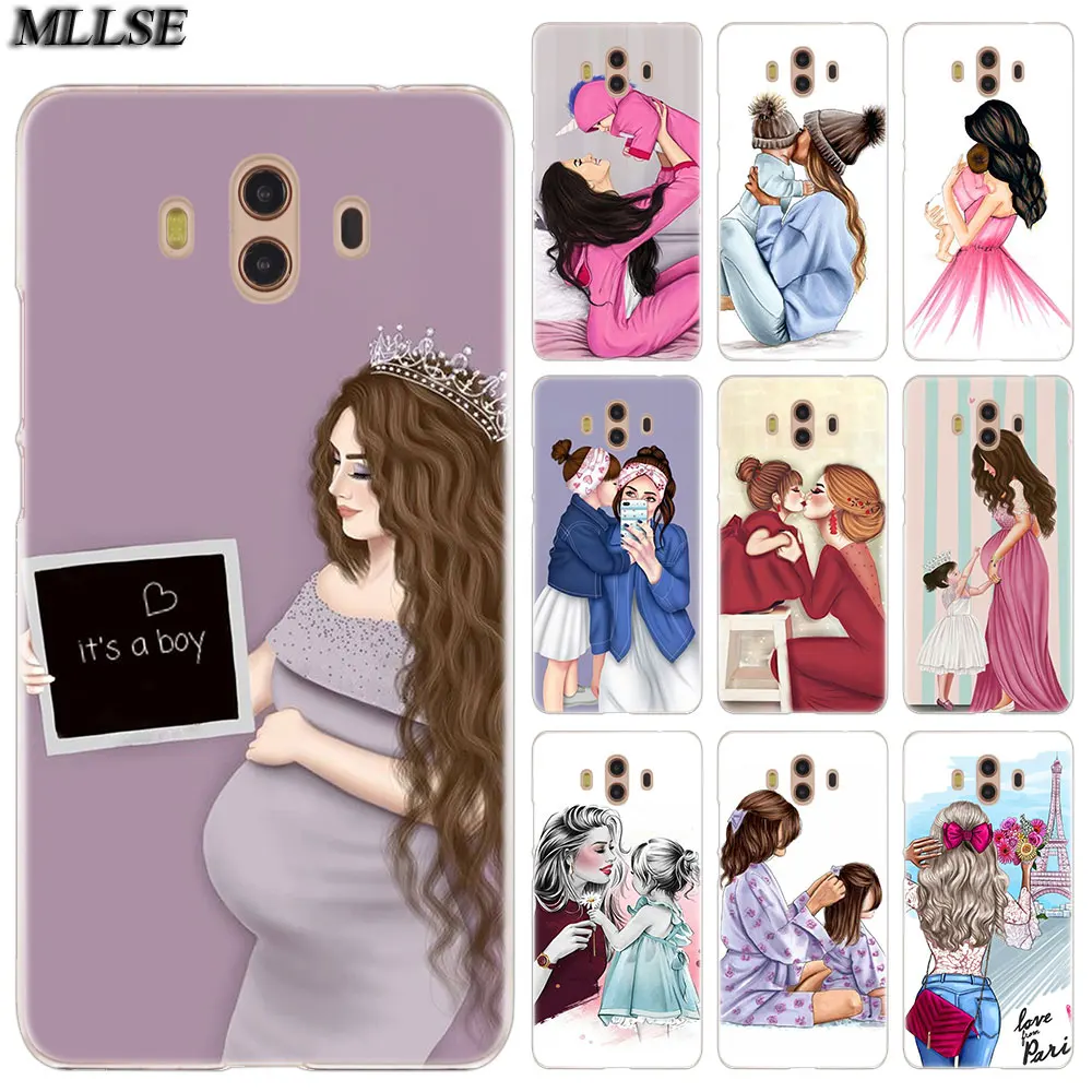 

MLLSE Baby Mom Girl Super mom Fashion Case Cover for Huawei Mate S 10 20 Lite Pro Y6II Y5 Y6 2017 Y7 Prime 2018 Y7 Pro Y9 2019