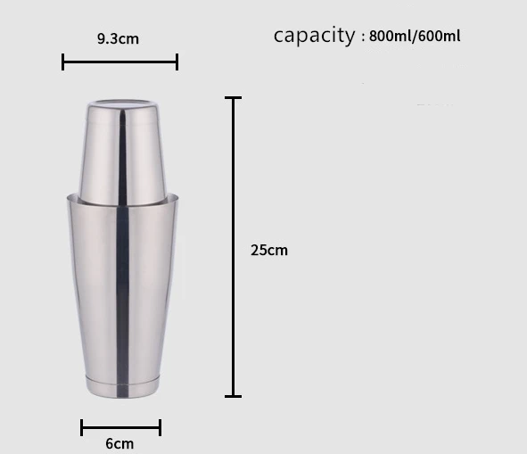 Шейкер для коктейлей из нержавеющей стали, оловянный Бостонский шейкер, профессиональный бармен, шейкер для коктейлей