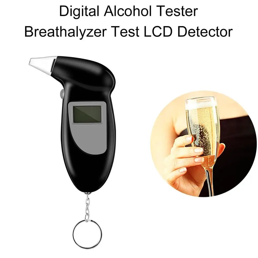 

LCD Display Digital Alcohol Breath Tester Breathalyzer Analyzer Detector Test Keychain Breathalizer Breathalyser Device