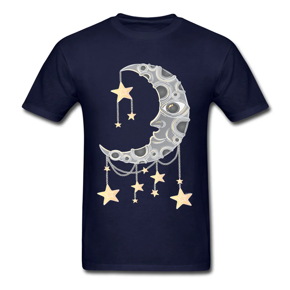 Crescent Moon Tops Shirt Rife Round Neck Printed On Short Sleeve Cotton Men Top T-shirts Cool Tee-Shirt Top Quality Crescent Moon navy