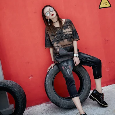 Max Lulu 2018 moda verano coreano Niñas Tops camiseta Mujer Denim Camisetas Mujer punk mujer Vaqueros más tamaño Max Lulu 2018 moda verano coreano Niñas Tops camiseta Mujer Denim Camisetas Mujer punk mujer Vaqueros más tamaño