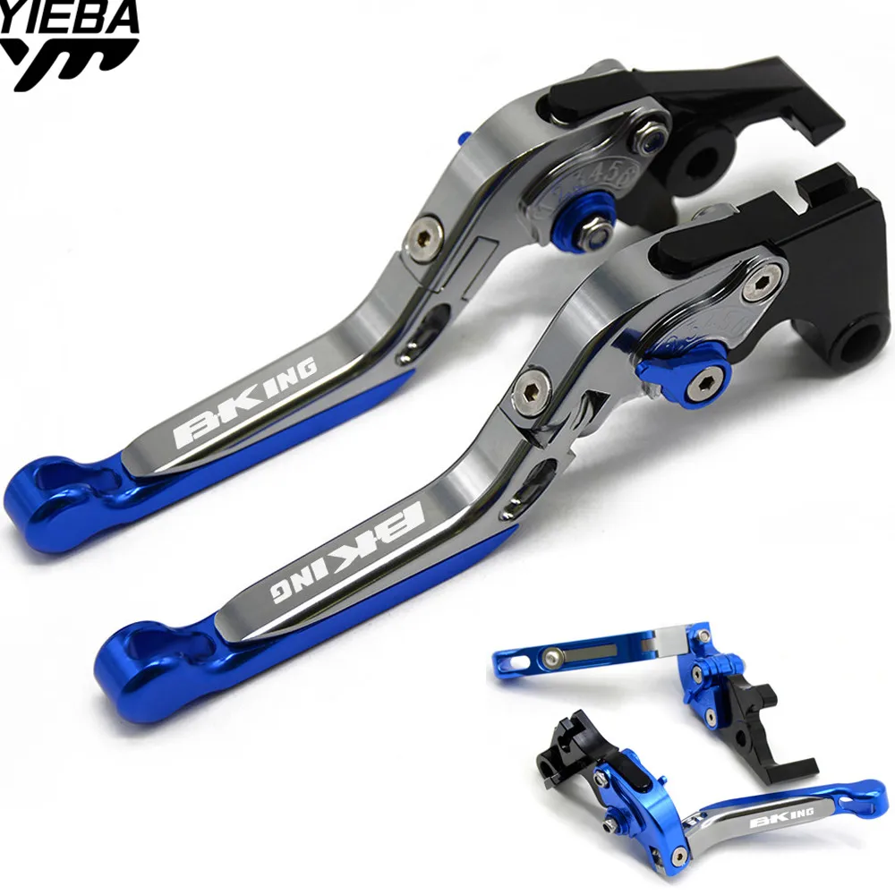 Motorcycle CNC Adjustable Foldable Extendable Motorbike Brakes Clutch Levers With BKING LOGO FOR SUZUKI B-KING BKING 2008-2011