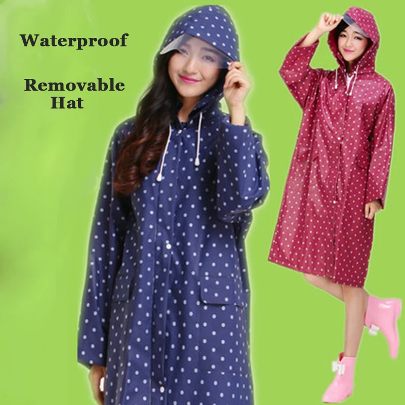 Hooded Raincoat Women Waterproof Long Trench Cape De Pluie Cute Womens