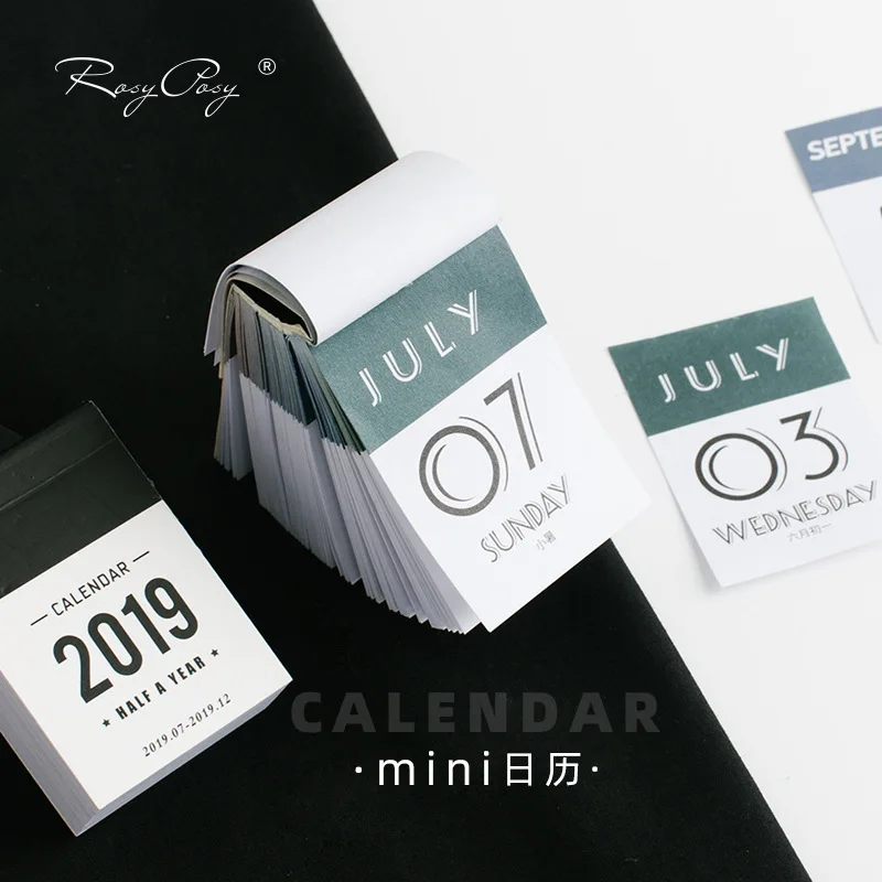 2019-2020 мини настольная бумага календарь двойной ежедневный планировщик стол планировщик годовой Органайзер дня для делать список