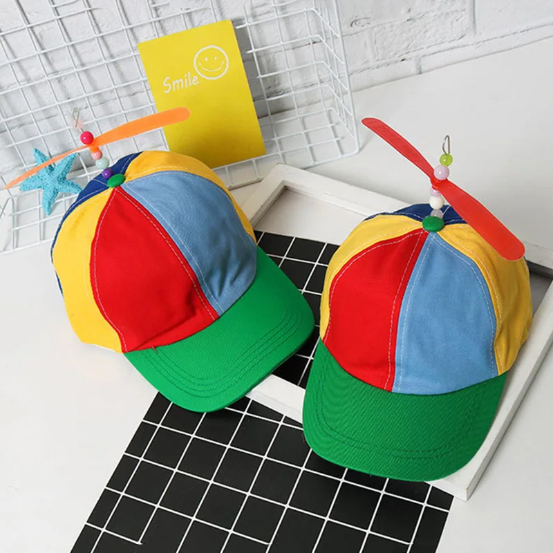

1 HatPropeller Cap Hat Helicopter Rainbow Tweedle Dee Dum Pride Fancy Dress Supplies BHD2