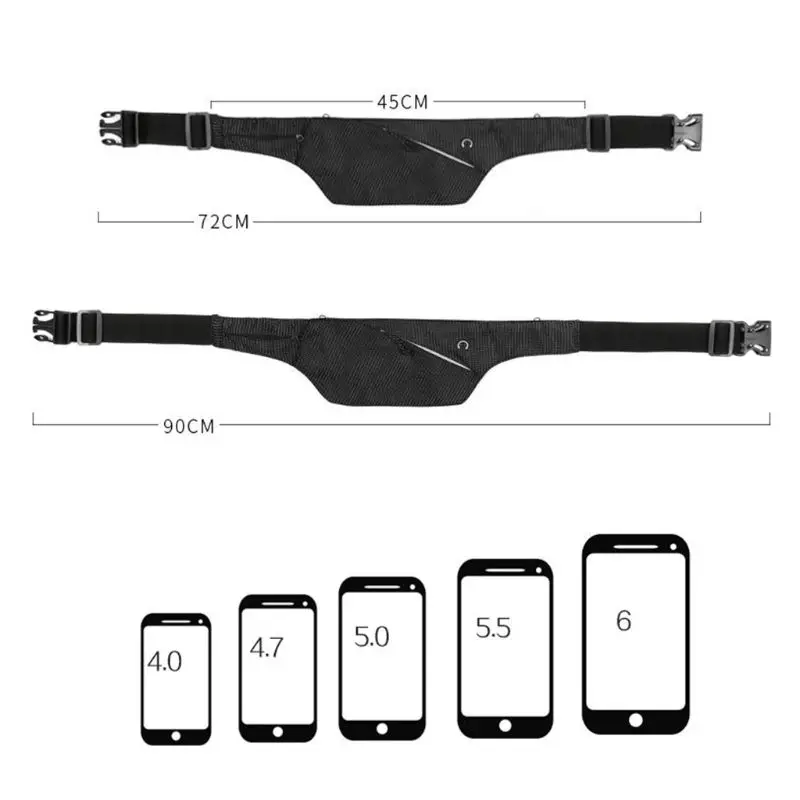 THINKTHENDO Бег Ремень поясная сумка поясной сумка с держателем бутылки воды и наушников выход черный молния Телефон поясная