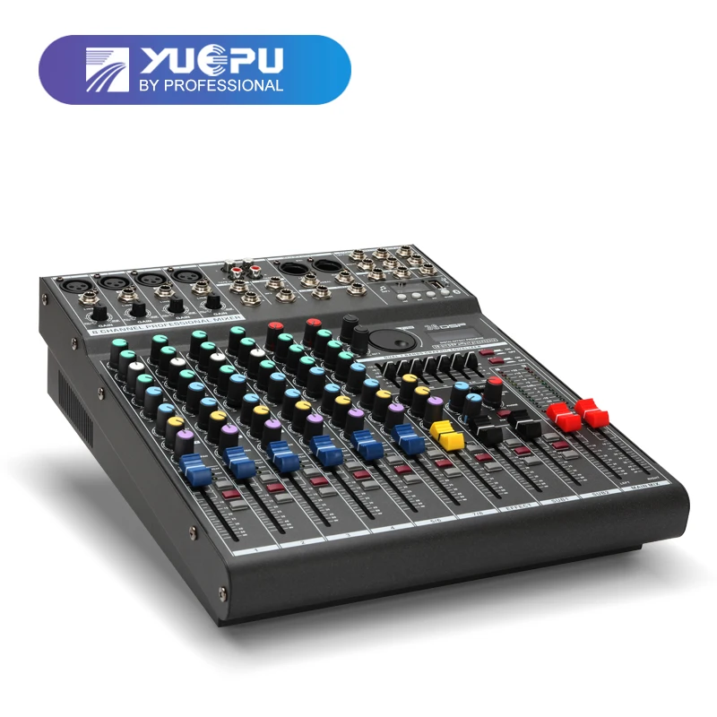 US $229.44 YUEPU RU8T Pro Sound Audio Mixer Professional 8 Channel 48V Phantom Power Reverbration Mixing Console Player USB DSP FX Effects