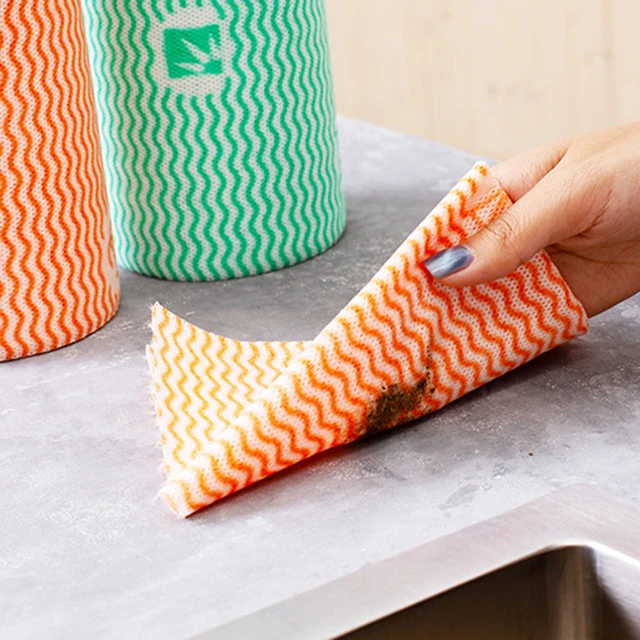 Buy 55PCS/Pack 24*30cm Non woven Kitchen Cleaning Cloth Disposable Rags Wiping