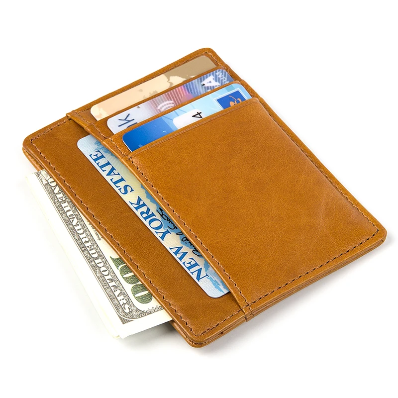 Мужской кожаный кошелек для визиток, тонкий женский кошелек для кредитных карт, разноцветный кошелек для денег R-8102