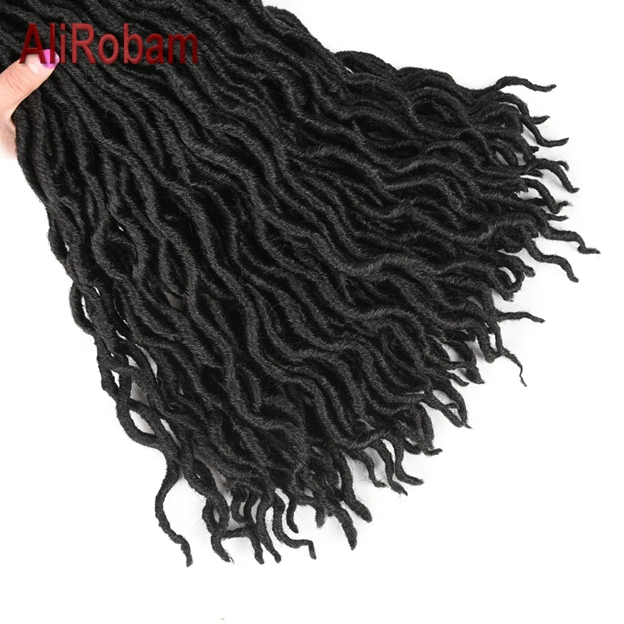 Faux locs Curly Hair 24 пряди/Упаковка 18 дюймов длинные мягкие легкие вязанные пряди Омбре коричневые синтетические плетеные волосы для наращивания