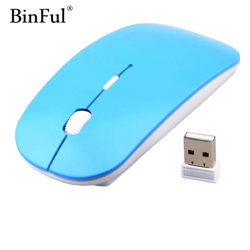 Ультратонкая беспроводная мышь BinFul 2 4G эргономичная регулируемая USB приемник для