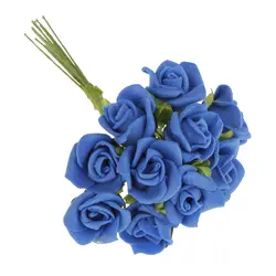 100 шт Colourfast Пена Розы Цветы Свадебные для невесты Букет вечерние декор синий
