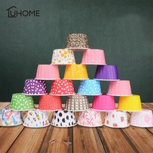 100 шт. цветной бумажный чехол для кексов с принтом для выпечки, чашки для выпечки, чехол для кексов, десерт, форма для выпечки, инструменты для выпечки кексов