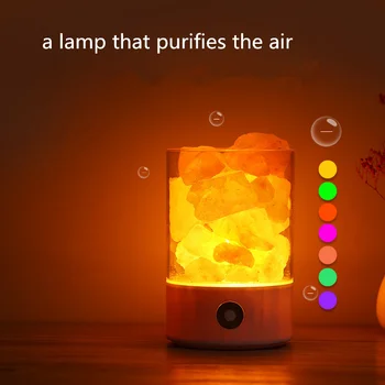 

Creative USB Crystal Light Himalayan Rock Salt Lamp LED bedroom lava lamp Colorful sleep air purification Night Light
