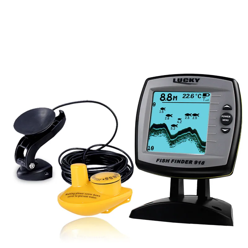 

LUCKY Fish Finder Wired / Wireless 2-in-1 Echo Sounder Depth Sounder Sensor Transducer Fishing Detector Monitor FF918-100W