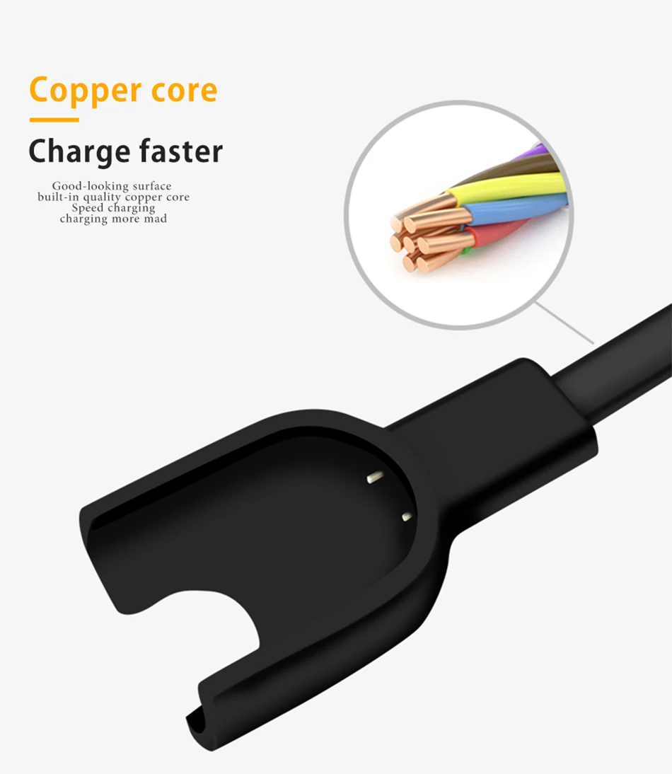 Chargers For Xiaomi Mi Band 2 3 Charger Cable Data Cradle Dock Charging Cable For Xiaomi MiBand 2 3 USB Charger Line 0021