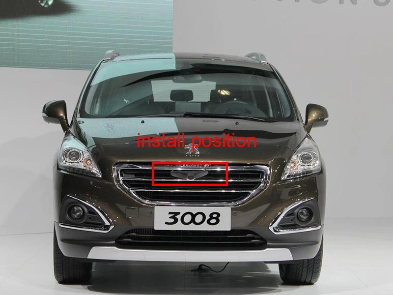 Ночное видение 600L CCD автомобиля вид спереди Логотип парковочная камера для peugeot 3008 2013 Логотип надежная камера