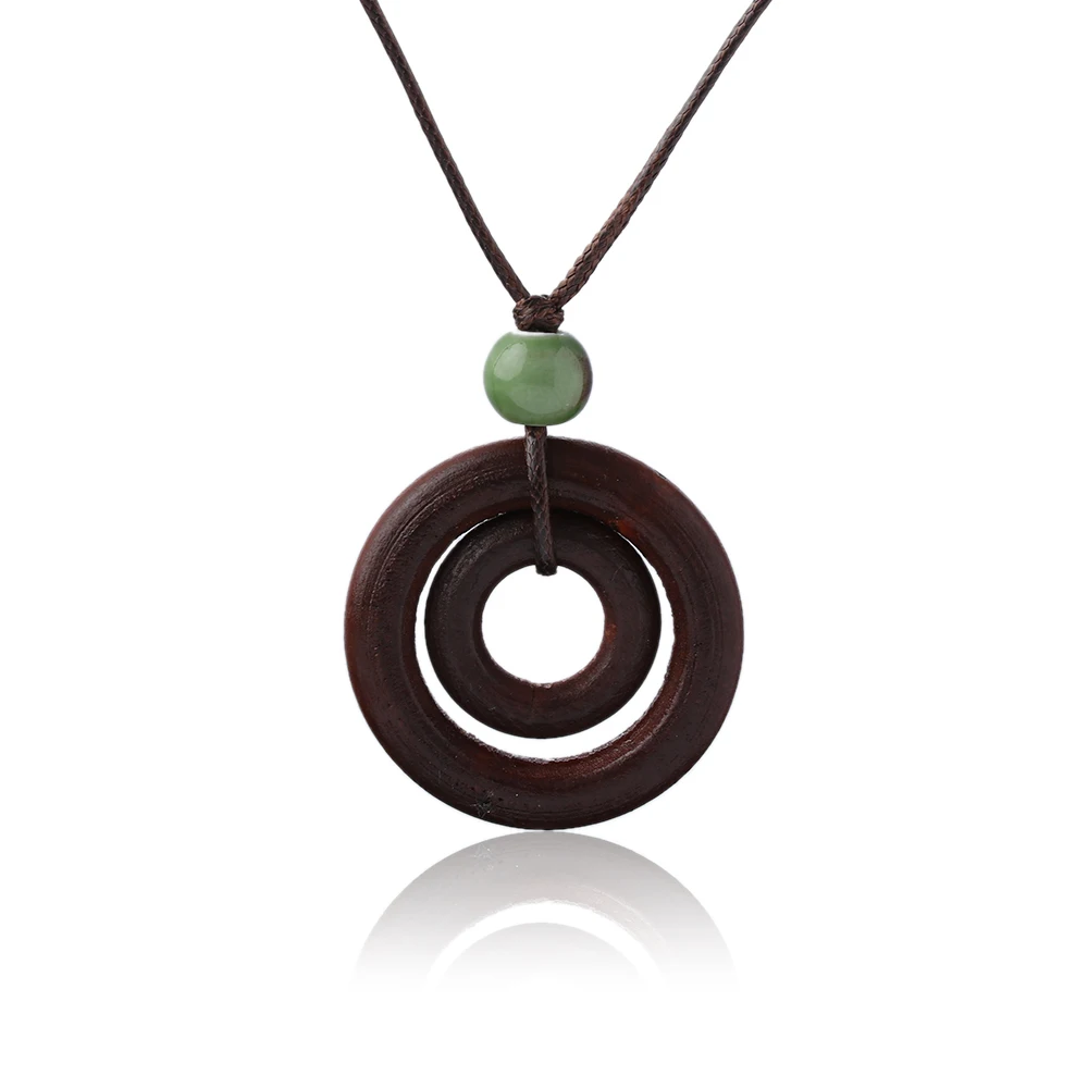 

1PC handmade resin wood necklace creative dreams simple fashion hand Mori Necklace long sweater chain jewelry Drop Ship