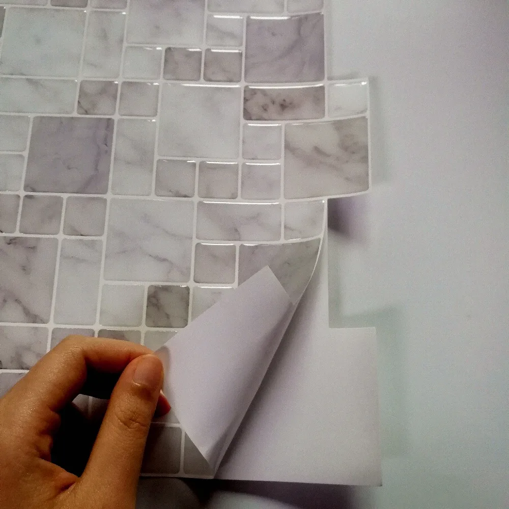 

Vividtiles New Marble Pattern Backsplash Decor Popular Resist to Heat and Humidity 3D Peel and Stick Wall Tiles - 1 Sheet