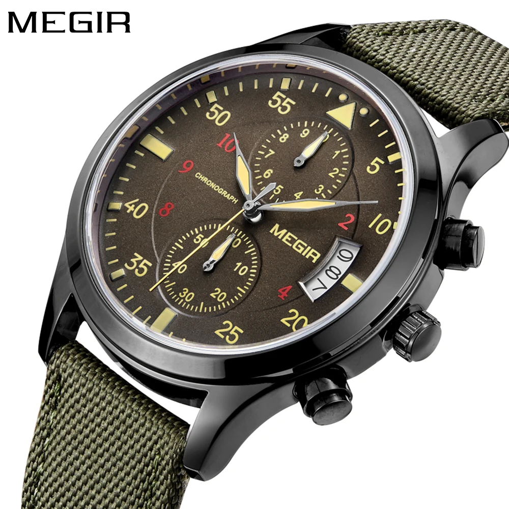 

Top brand Mens Watches Quartz Luxury Army Green Wrist Watch Nato Nylon Strap Man Sport Chronograph Clock Male Man Relogio