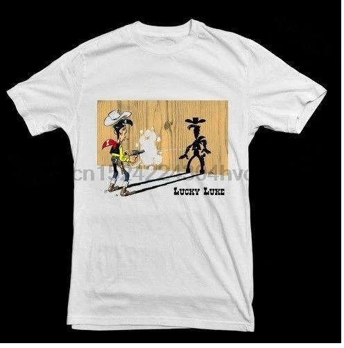 

Lucky Luke Tee Jolly Jumper Cowboy Comics Series S M L XL 2XL 3XL T-shirt Summer Style Men Cotton Tee women tshirt