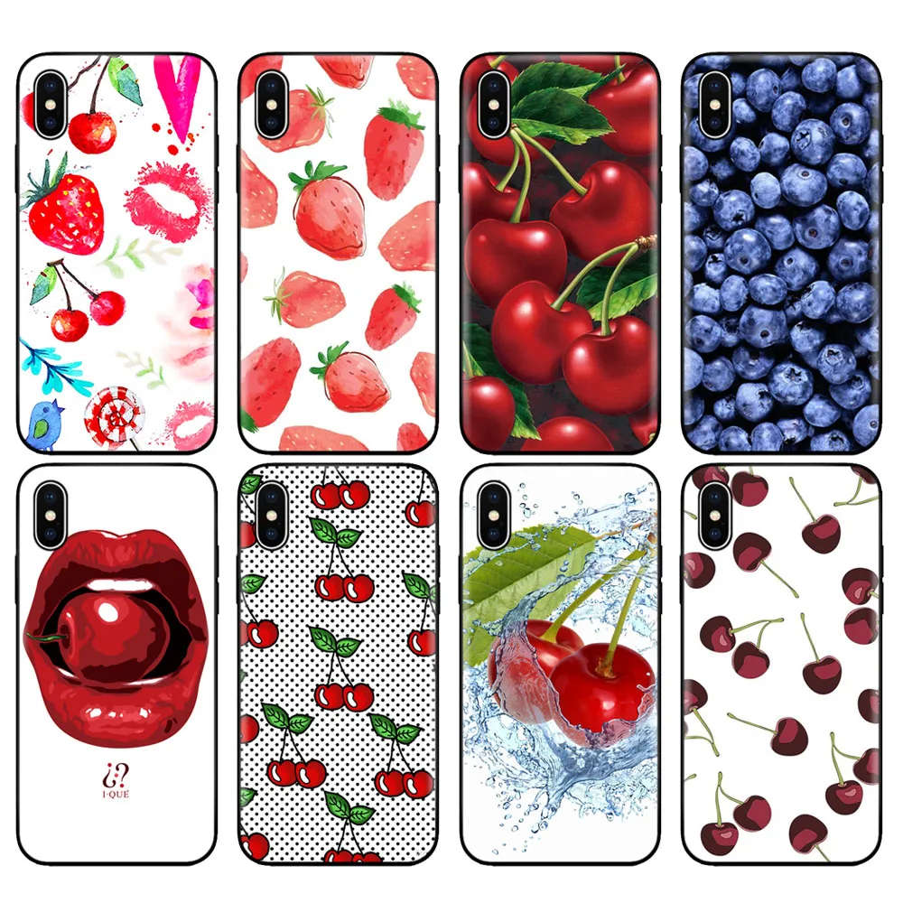 Чехол из ТПУ для iphone 5 черный силиконовый чехол 6 6s 7 8 plus x 10 XR XS 11 pro MAX с фруктами
